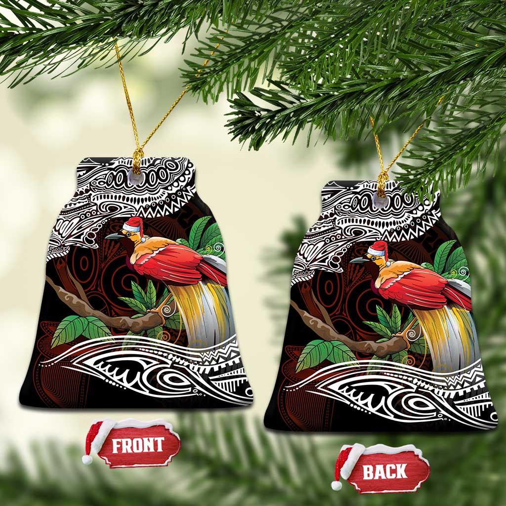Papua New Guinea Christmas Ceramic Ornament LT9 Bell Flake Black - Polynesian Pride