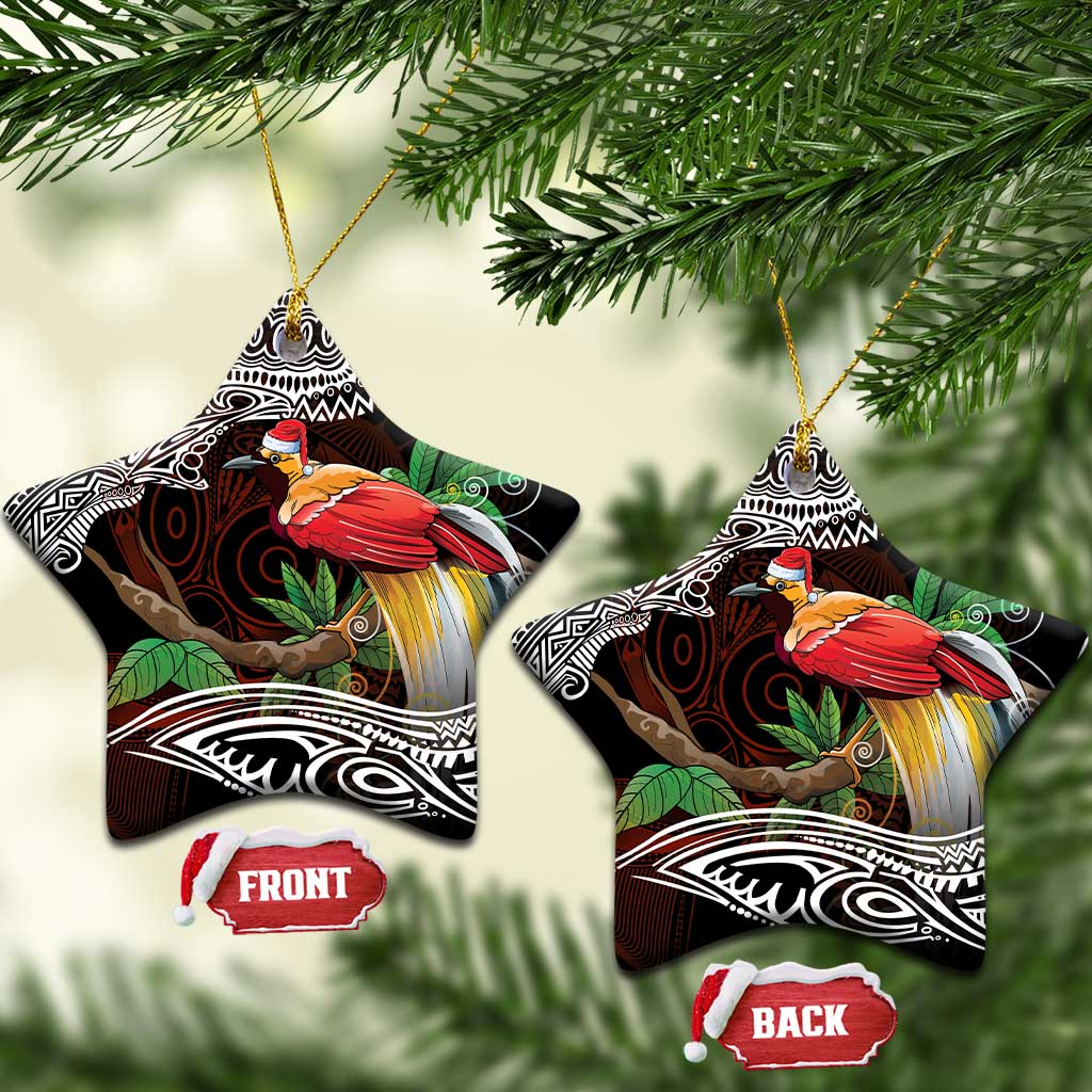 Papua New Guinea Christmas Ceramic Ornament LT9 Star Black - Polynesian Pride