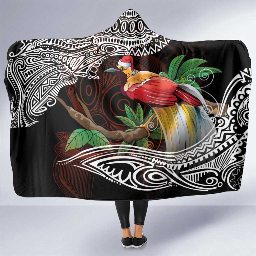 Papua New Guinea Christmas Hooded Blanket LT9 One Size Black - Polynesian Pride