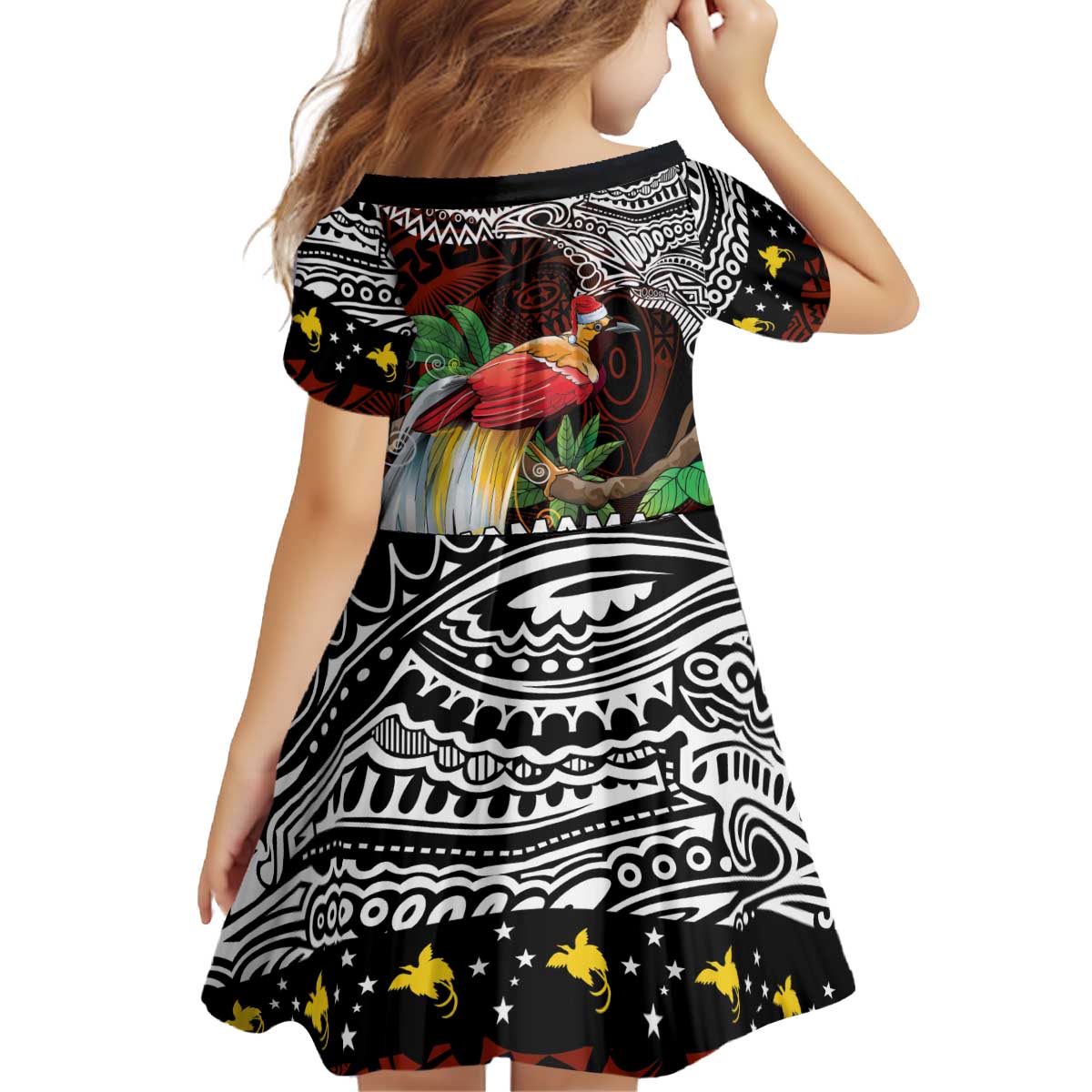 Papua New Guinea Christmas Kid Short Sleeve Dress LT9 - Polynesian Pride