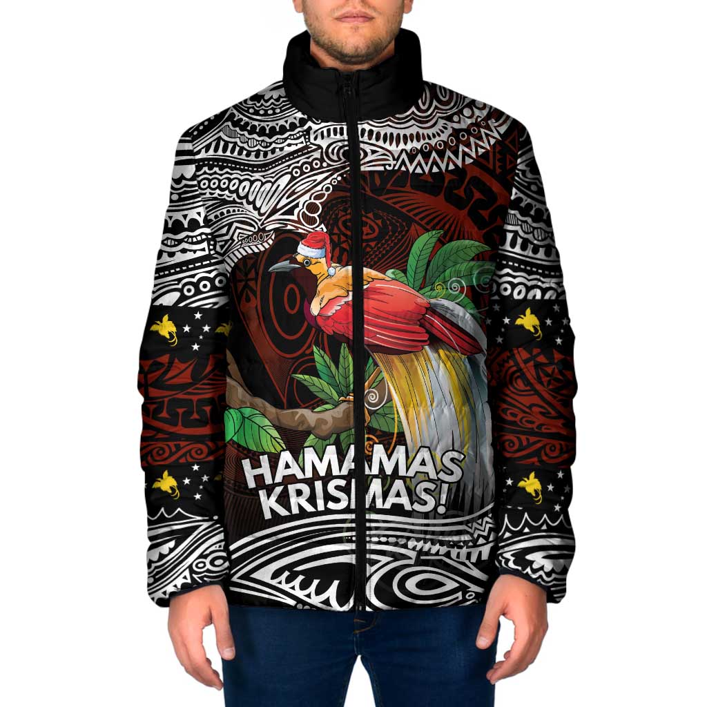 Papua New Guinea Christmas Padded Jacket LT9 Men Black - Polynesian Pride