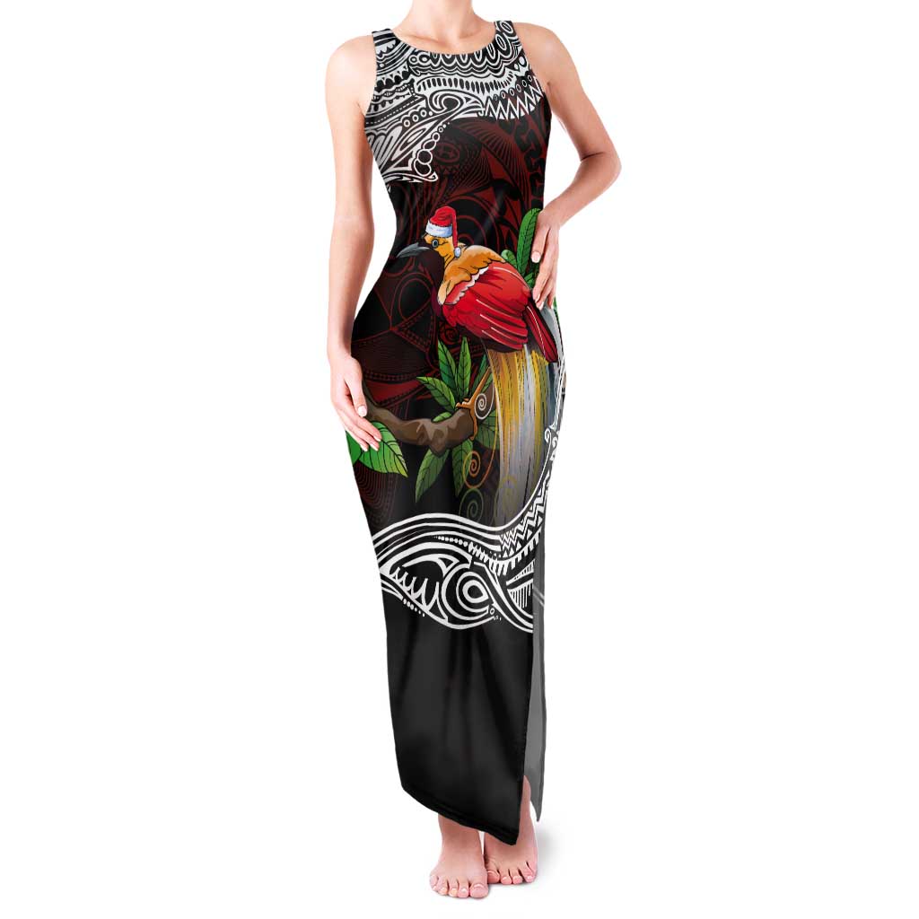 Papua New Guinea Christmas Tank Maxi Dress LT9 Women Black - Polynesian Pride
