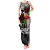 Papua New Guinea Christmas Tank Maxi Dress LT9 Women Black - Polynesian Pride
