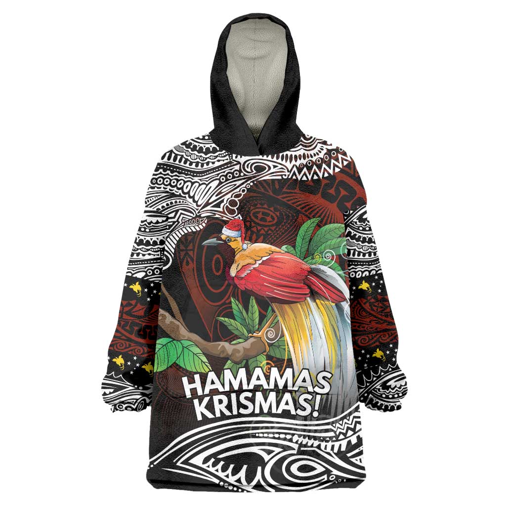 Papua New Guinea Christmas Wearable Blanket Hoodie LT9 One Size Black - Polynesian Pride