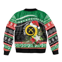 Vanuatu Pig's Tusk Meri Krismas! Bomber Jacket Vanuatuan Sand Drawing Pattern LT9 - Polynesian Pride