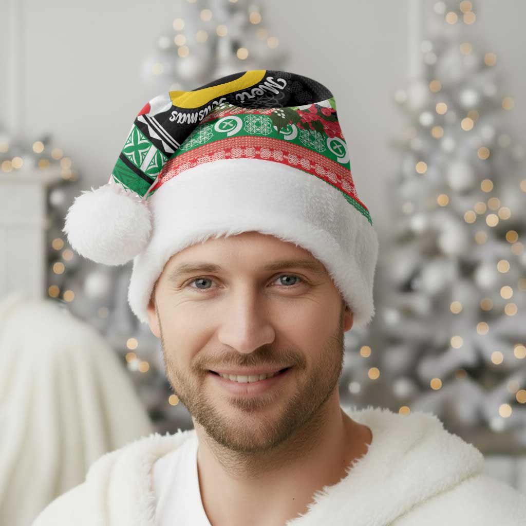 Vanuatu Pig's Tusk Meri Krismas! Christmas Santa Hat Vanuatuan Sand Drawing Pattern LT9 - Polynesian Pride