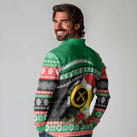 Vanuatu Pig's Tusk Meri Krismas! Long Sleeve Polo Shirt Vanuatuan Sand Drawing Pattern LT9 - Polynesian Pride