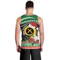 Vanuatu Pig's Tusk Meri Krismas! Men Tank Top Vanuatuan Sand Drawing Pattern LT9 - Polynesian Pride
