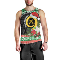 Vanuatu Pig's Tusk Meri Krismas! Men Tank Top Vanuatuan Sand Drawing Pattern LT9 - Polynesian Pride