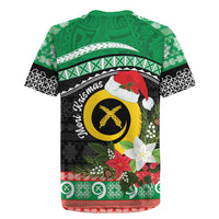 Vanuatu Pig's Tusk Meri Krismas! Rugby Jersey Vanuatuan Sand Drawing Pattern LT9 - Polynesian Pride