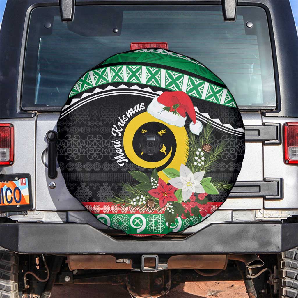 Vanuatu Pig's Tusk Meri Krismas! Spare Tire Cover Vanuatuan Sand Drawing Pattern LT9 Green - Polynesian Pride