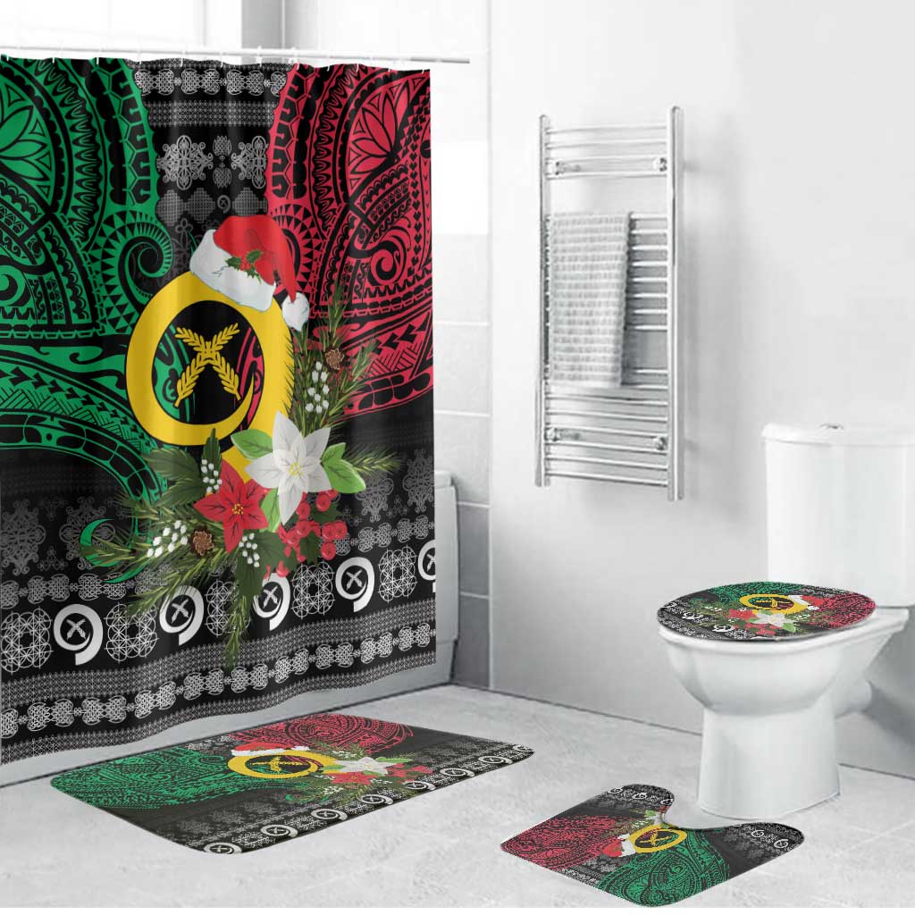 Vanuatu Pig's Tusk Meri Krismas! Bathroom Set Vanuatuan Ancient Art Spirit LT9 Bathroom Set (4 pcs) Black - Polynesian Pride