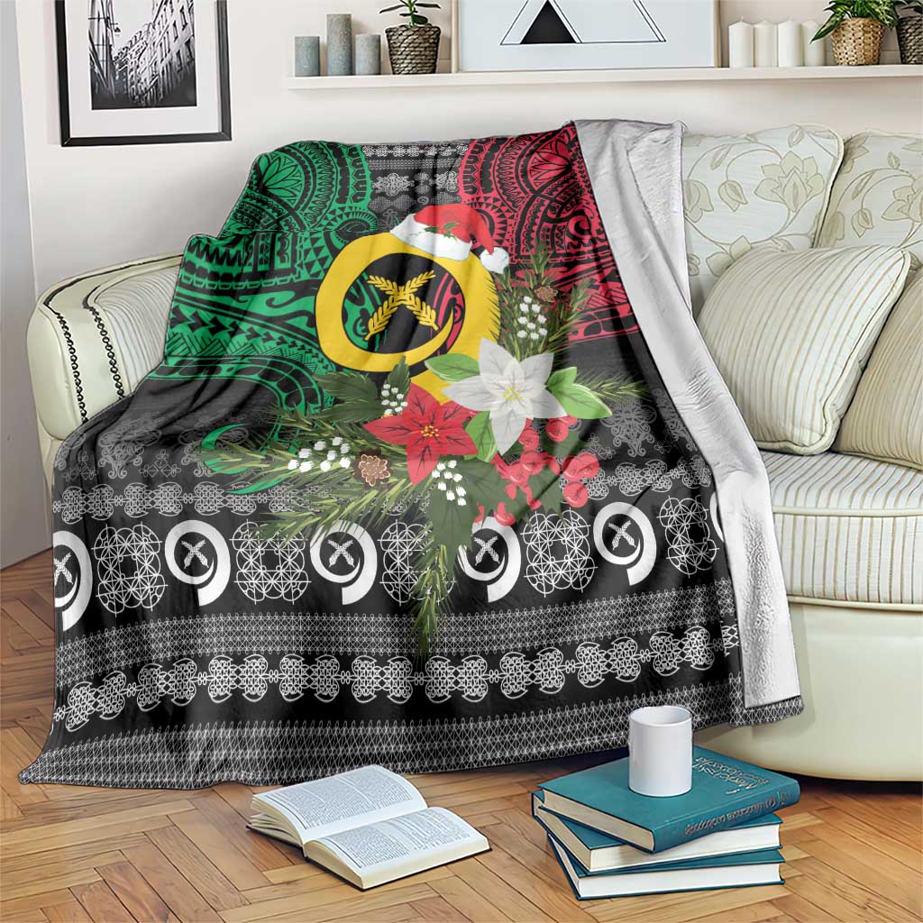 Vanuatu Pig's Tusk Meri Krismas! Blanket Vanuatuan Ancient Art Spirit LT9 Black - Polynesian Pride