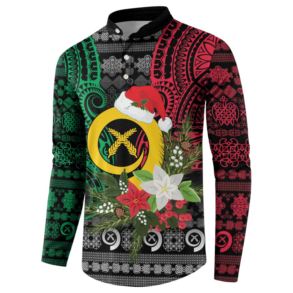 Vanuatu Pig's Tusk Meri Krismas! Button Sweatshirt Vanuatuan Ancient Art Spirit LT9 - Polynesian Pride