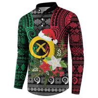 Vanuatu Pig's Tusk Meri Krismas! Button Sweatshirt Vanuatuan Ancient Art Spirit LT9 - Polynesian Pride