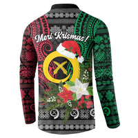 Vanuatu Pig's Tusk Meri Krismas! Button Sweatshirt Vanuatuan Ancient Art Spirit LT9 - Polynesian Pride