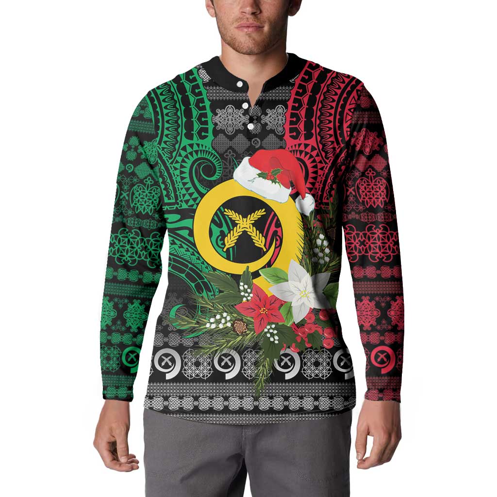 Vanuatu Pig's Tusk Meri Krismas! Button Sweatshirt Vanuatuan Ancient Art Spirit LT9 - Polynesian Pride