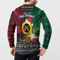 Vanuatu Pig's Tusk Meri Krismas! Button Sweatshirt Vanuatuan Ancient Art Spirit LT9 - Polynesian Pride