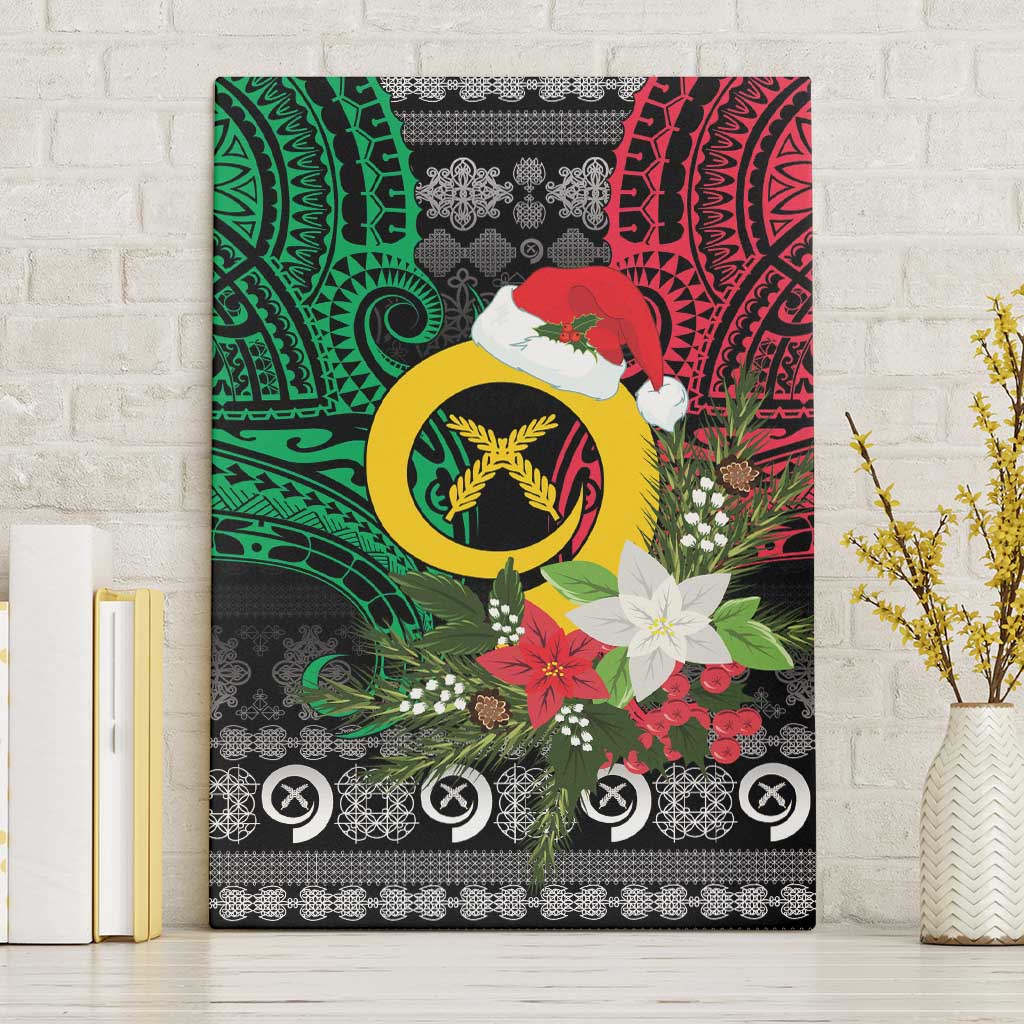 Vanuatu Pig's Tusk Meri Krismas! Canvas Wall Art Vanuatuan Ancient Art Spirit LT9 Without Frame Black - Polynesian Pride