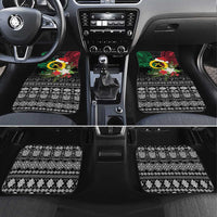 Vanuatu Pig's Tusk Meri Krismas! Car Mats Vanuatuan Ancient Art Spirit LT9 Set 4pcs Black - Polynesian Pride
