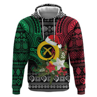 Vanuatu Pig's Tusk Meri Krismas! Hoodie Vanuatuan Ancient Art Spirit LT9 Pullover Hoodie Black - Polynesian Pride