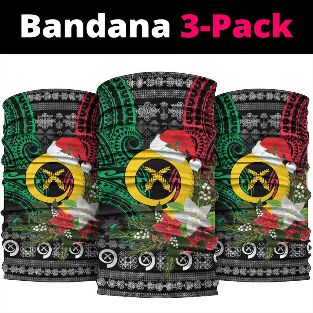 Vanuatu Pig's Tusk Meri Krismas! Neck Gaiter Vanuatuan Ancient Art Spirit LT9 package One Size: 25*50cm Black - Polynesian Pride