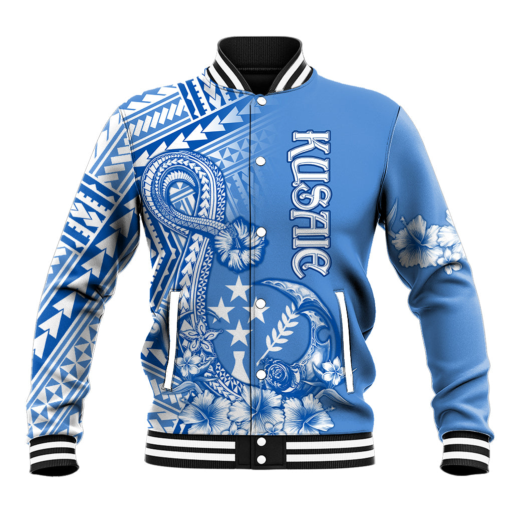 Kosrae Constitution Day Personalised Baseball Jacket Kusaie Hook Tattoo Special Polynesian Pattern LT9 Unisex Blue - Polynesian Pride