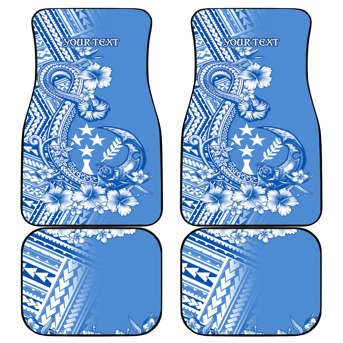 Kosrae Constitution Day Personalised Car Mats Kusaie Hook Tattoo Special Polynesian Pattern LT9 Blue - Polynesian Pride