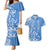 Kosrae Constitution Day Personalised Couples Matching Mermaid Dress and Hawaiian Shirt Kusaie Hook Tattoo Special Polynesian Pattern LT9 Blue - Polynesian Pride