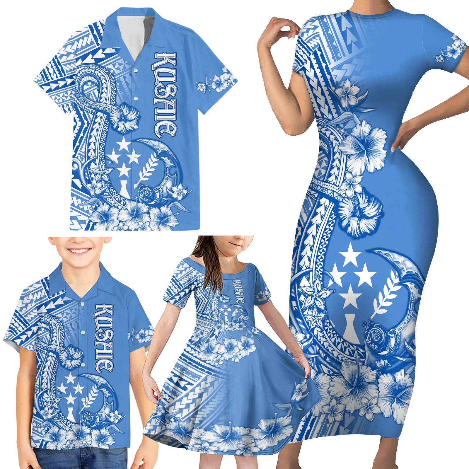 Kosrae Constitution Day Personalised Family Matching Short Sleeve Bodycon Dress and Hawaiian Shirt Kusaie Hook Tattoo Special Polynesian Pattern LT9 - Polynesian Pride