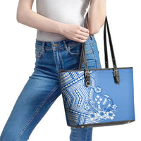 Kosrae Constitution Day Personalised Leather Tote Bag Kusaie Hook Tattoo Special Polynesian Pattern LT9 - Polynesian Pride