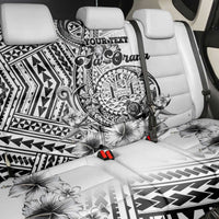 Ia Orana Tahiti Personalised Back Car Seat Cover French Polynesia Hook Tattoo Special White Color LT9 - Polynesian Pride