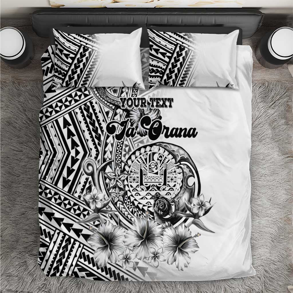 Ia Orana Tahiti Personalised Bedding Set French Polynesia Hook Tattoo Special White Color LT9 White - Polynesian Pride