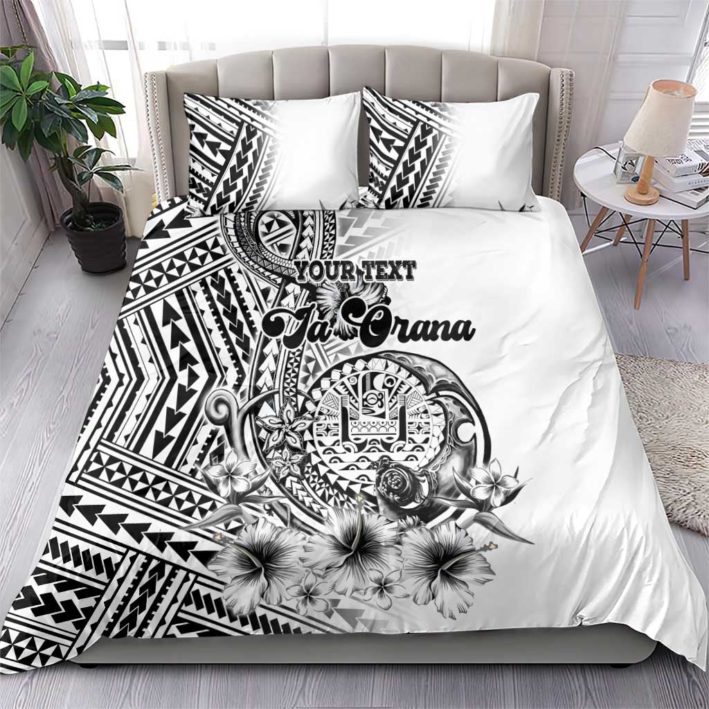 Ia Orana Tahiti Personalised Bedding Set French Polynesia Hook Tattoo Special White Color LT9 - Polynesian Pride