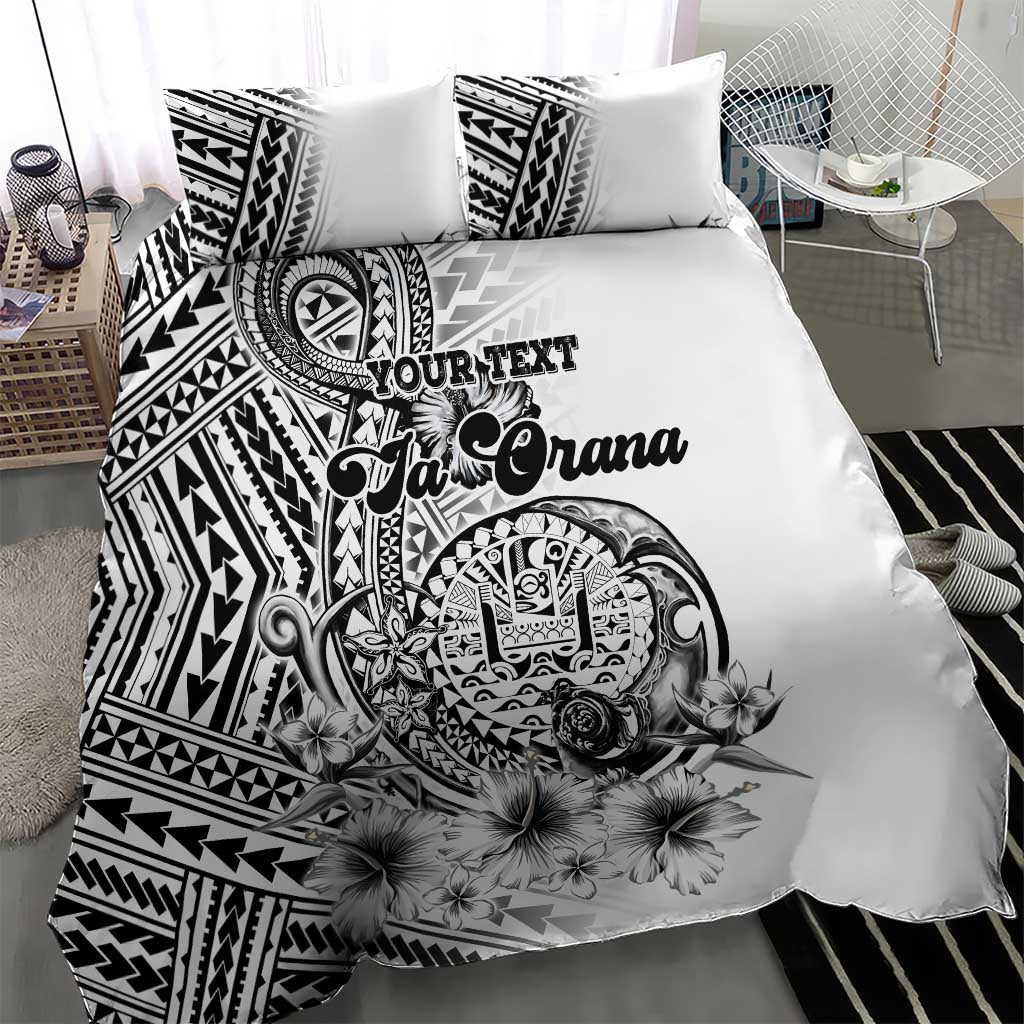 Ia Orana Tahiti Personalised Bedding Set French Polynesia Hook Tattoo Special White Color LT9 - Polynesian Pride