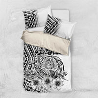 Ia Orana Tahiti Personalised Bedding Set French Polynesia Hook Tattoo Special White Color LT9 US Twin 172cm x 218cm White - Polynesian Pride
