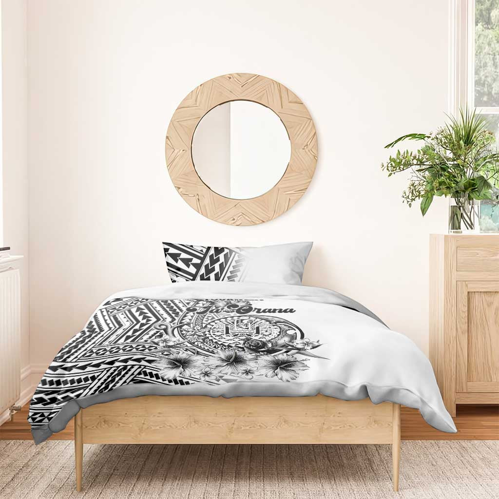 Ia Orana Tahiti Personalised Bedding Set French Polynesia Hook Tattoo Special White Color LT9 - Polynesian Pride