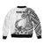 La Orana Tahiti Personalised Bomber Jacket French Polynesia Hook Tattoo Special White Color LT9 - Polynesian Pride