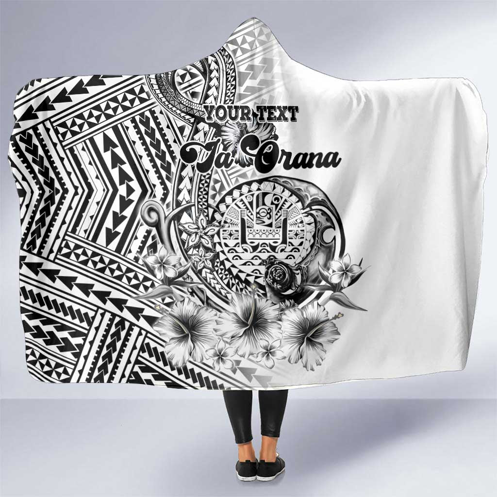 Ia Orana Tahiti Personalised Hooded Blanket French Polynesia Hook Tattoo Special White Color LT9 One Size White - Polynesian Pride