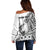 La Orana Tahiti Personalised Off Shoulder Sweater French Polynesia Hook Tattoo Special White Color LT9 - Polynesian Pride