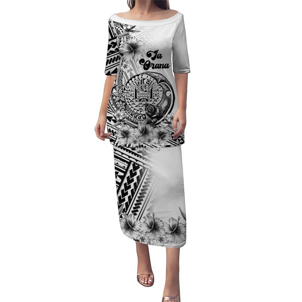 Ia Orana Tahiti Personalised Puletasi French Polynesia Hook Tattoo Special White Color LT9 Long Dress White - Polynesian Pride