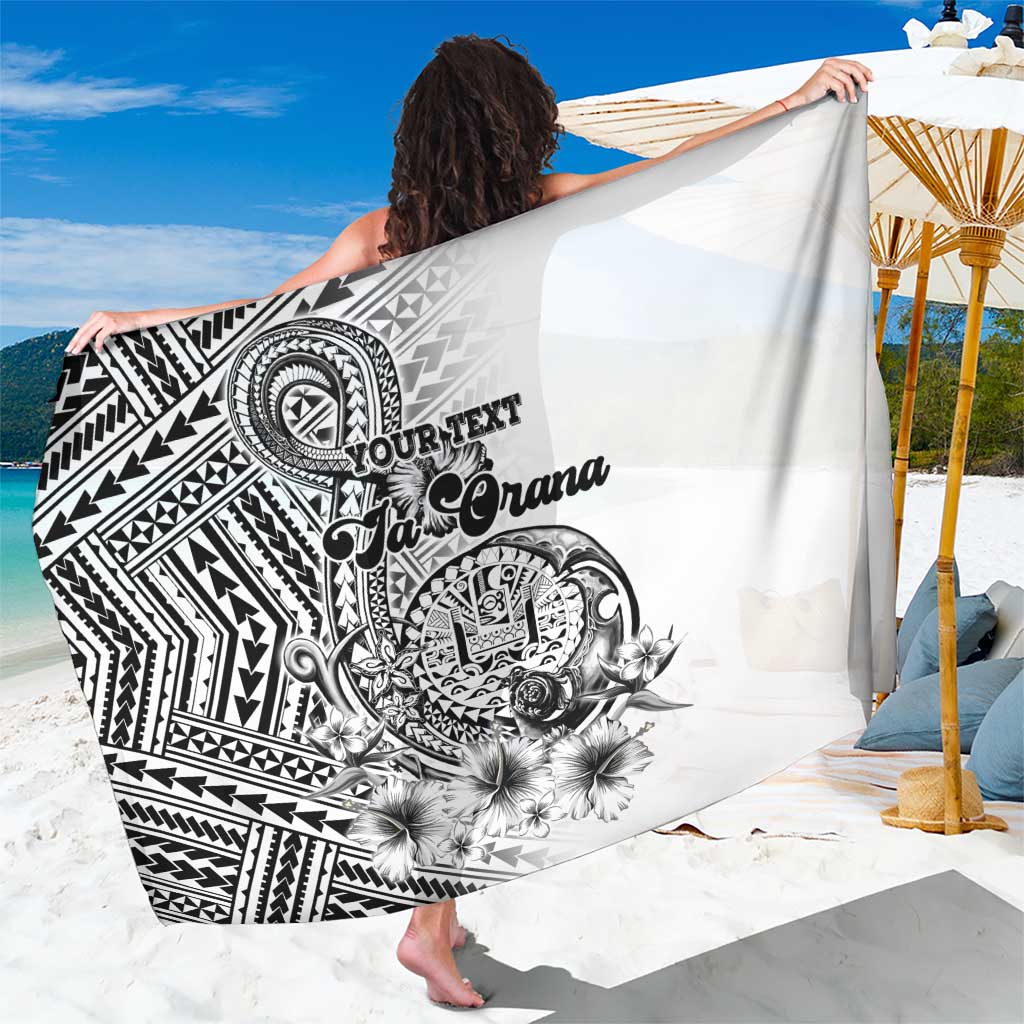 Ia Orana Tahiti Personalised Sarong French Polynesia Hook Tattoo Special White Color LT9 One Size 44 x 66 inches White - Polynesian Pride