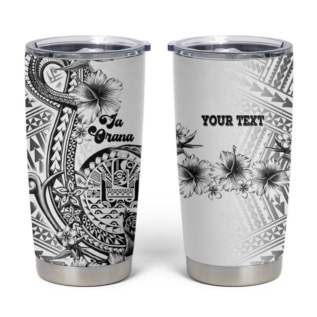 Ia Orana Tahiti Personalised Tumbler Cup French Polynesia Hook Tattoo Special White Color LT9 White - Polynesian Pride