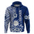 Nauru Independence Personalised Hoodie Naoero Hook Tattoo Special Polynesian Pattern LT9 Pullover Hoodie Blue - Polynesian Pride