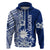 Nauru Independence Personalised Hoodie Naoero Hook Tattoo Special Polynesian Pattern LT9 Zip Hoodie Blue - Polynesian Pride