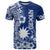 Nauru Independence Personalised T Shirt Naoero Hook Tattoo Special Polynesian Pattern LT9 Blue - Polynesian Pride