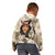 Personalized New Zealand Women's Day Kid Hoodie Maori Girl Feathers of Hope - Beige LT9 - Polynesian Pride