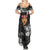 New Zealand Custom Women's Day Family Matching Summer Maxi Dress and Hawaiian Shirt Maori Girl Feathers of Hope - Black LT9 - Polynesian Pride