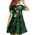 New Zealand Custom Women's Day Family Matching Off Shoulder Maxi Dress and Hawaiian Shirt Maori Girl Feathers of Hope - Green LT9 - Polynesian Pride