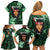 New Zealand Custom Women's Day Family Matching Off Shoulder Short Dress and Hawaiian Shirt Maori Girl Feathers of Hope - Green LT9 - Polynesian Pride